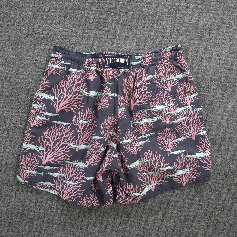 Vilebrequin Swim Trunks Mens L Multicolor Coral Fishes Print Beach Tropical